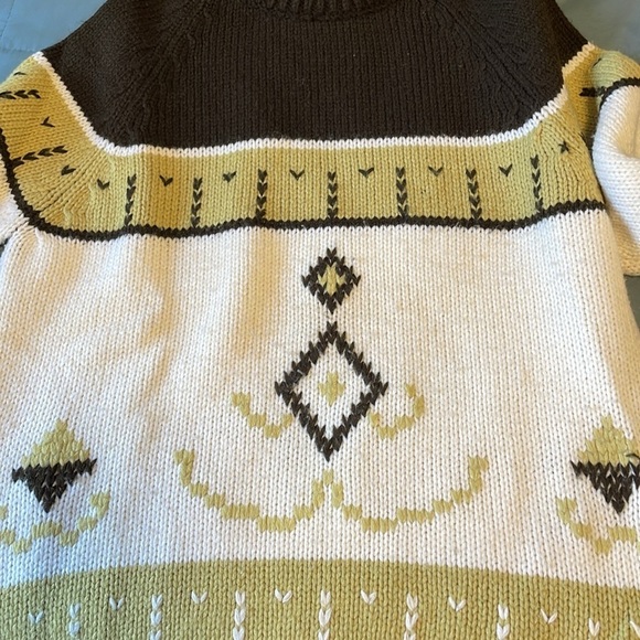 VTG Ski Sweater Fair Isle Retro Knit Waldorf Grandpa Large Cream Southwest - Picture 11 of 11